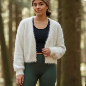 Faux Fur White Jacket Size S